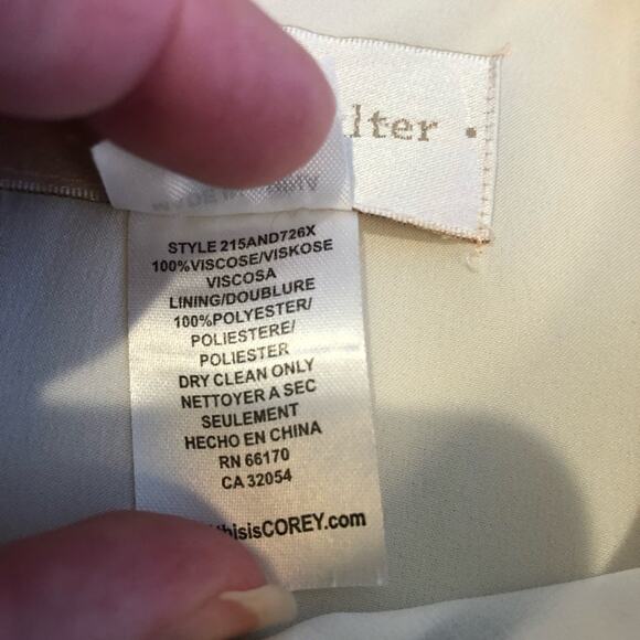 Anthropologie Corey Lynn Calter cream stripe floral asymmetrical dress size 2 - Picture 14 of 16